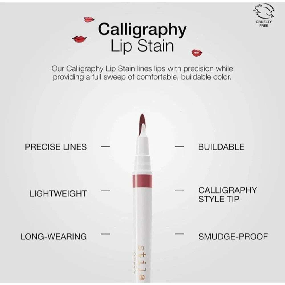 stila - Calligraphy Lip Stain - Shade: Hedy - 0.022 fl oz/ 0.67 mL